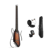 Donner HUSH I Silent Acoustic Travel Guitar Quiet Practice HUSH-X Beginner Headless Mute MOOER gtrs S800 Smart Electric Guitar