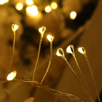 LED Firecrackers light Copper wire light string Black centipede feet Indoor and outdoor Festival garden decorative lights Christ