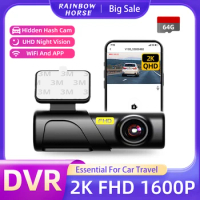 RAINBOW HORSE Dash Cam for Cars 1080P/2K Full HD Dash Camera Front Mini Dashboard Camera Recorder with Free 64GB SD Card