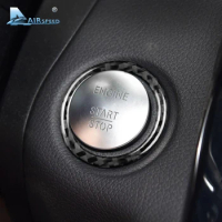 Real Carbon Fiber Sticker for Mercedes Benz C Class W205 C180 C200 E Class W213 GLC Car Engine Start Ring Cover Accessories