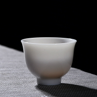 白玉瓷羊脂玉陶瓷茶杯品茗杯個人杯主人杯純白簡約功夫茶具單杯