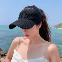 Women Empty Top Hat Anti-UV Sun Hat Travel Beach Outdoor Visor Cap Baseball Sun Hat Outdoor Empty Top Hat Summer Baseball Hat