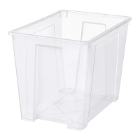 SAMLA 收納盒, 透明, 56x39x42 公分/65 公升