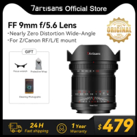 7artisans 9mm F5.6 Full-Frame 132° Wide Angle Manual Prime Lens For Sony FE A7R Canon RF RP R5 Sigma FP Leica SL Nikon Z Z5 Z50