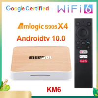 Mecool Wifi 6 Amlogic S905X4 KM6 Deluxe 4GB 64GB Androidtv 10.0 Google Certified AV1 BT5.0 1000M Set Top Box Media Player
