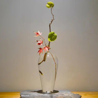 New Chinese home decoration, high borosilicate flower arrangement, high-end ornaments， home decor vase