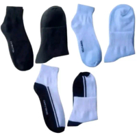 Crafted Kids Kaos Kaki Anak Sekolah Pendek Sport Hitam Putih Ukuran SD-SMP SMA Menyerap Keringat Nya