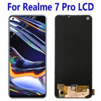 6.4''AMOLED For Realme 7 Pro LCD Display Screen Touch Panel Digitizer Replacement Parts For Realme 7 Pro With Frame RMX2170