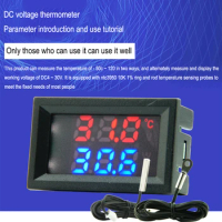 DC4-30V Digital Voltmeter Ammeter NTC 10K 3950 Voltage Current Meter Volt Detector Tester Monitor Panel Meter Gauge