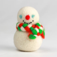 Snowman Needle Felting Kit for Beginner Christmas Wool Felting Kit Christmas Craft Kits Felt Gift English Manual