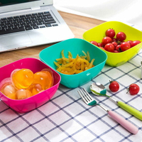 糖果色方形多用碗 果盤 沙拉碗 水果 清洗 蔬菜 料理 瓜子 餅乾 零食 烘焙 ♚MY COLOR♚【K083-1】