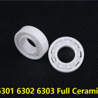 5pcs/lot 6301 6302 6303 Full Ceramic bearing 12x37x12 15x42x13 17x47x14 mm ZrO2 Zirconia Ceramic deep groove ball bearing