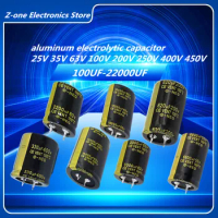 2pcs Audio Electrolytic Capacitor 25V 35 50V 63V 100V 250V 400V 450V 100UF 220 470 680 1000UF-22000UF For Hifi Amplifier Low ESR