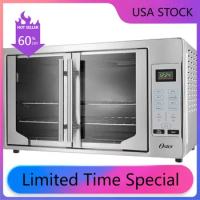 Convection Ovens Oster Convection Oven, 8-in-1 Countertop Toaster Oven, XL Fits 2 16" Pizzas, Stainless Steel French Door