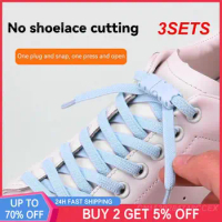 3SETS No Tie Shoe Laces Flat Sports Shoes Shoe Accessories Elastic Laces Fits All Shoes Lazy Laces Kids Adult Colorful
