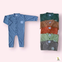 Jumper Bayi / Romper Bayi / Hansop Panjang Rib Baju Kodok Bayi Newborn Baru Lahir Warna Polos Baby K