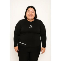 JUMBO BIGSIZE 3XL 4XL 5XL Baselayer Wanita Manset Round Premium Lycra XXXL Hitam