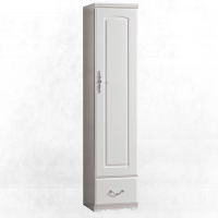 文創集 伊拉西新古典白1.3尺單門單抽衣櫃/收納櫃-40x58x183cm免組
