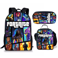 Fortnite Fortnite Backpack Large Three-piece Peripl Backpack Student Bag Boys and Girls Backpack Lightening Zipper Shoulders