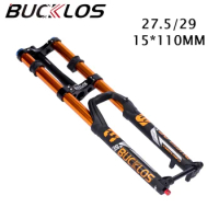 BUCKLOS Tapered Tube Bicycle Fork 27.5 29 Inch Ultralight Air Suspension DH MTB Fork 15*110mm 180mm Travel Mountain Bike Fork