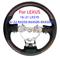 For LEXUS LX RX RX350 RX450h RX450hL 2016-2022 LX570 2016-2021 Customized 3D Peach Wood Grain Steering Wheel Wholesale