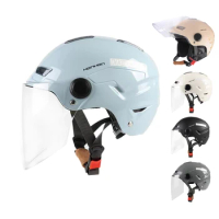 For Scooter Moto Durable Plastic with Reflective Sticker Motorcycle half Helmets Clear Lens Riding Helmet Adjustable