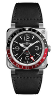 Bell & Ross 柏萊士 GMT雙時區 可樂圈 機械腕錶(BR0393-BL-ST/SCA)-42mm-黑面皮革【刷卡回饋 分期0利率】【APP下單點數13倍送】