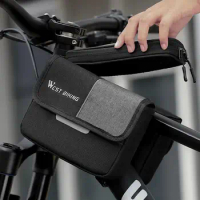 Touch Screen Bicycle Bag Waterproof Bicycle Front Frame Bag with Capacity Touch Screen Phone Pouch Ideal for Mtb Cycling Bike