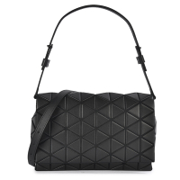 ISSEY MIYAKE 三宅一生BAOBAO FOSSETTE 霧面幾何菱格翻蓋肩背/斜背包(大)-黑色