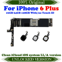 16G 64G 128GB Plate For iPhone 6P 6 Plus Motherboard Original With System Fully Tested Complete Chips Touch ID Clean iCloud