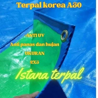 Terpal A30 Import KOREA Super Tebal Anti Bocor untuk Tenda Truck Serbaguna Blue gren 4x5meter