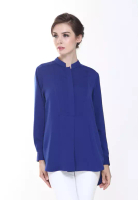 RINA NICHIE COUTURE Eva Suit Shirt Top Office Wear in Royal Blue