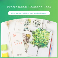 16K Gouache Book Gouache Paint Paper Wood Pulp Paper Sketchbook 160g Thickened 32 Sheets Coil Book Drawing Supplies