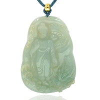 【喜緣玉品】天然翡翠阿彌陀佛龍天玉珮(神龍護主)