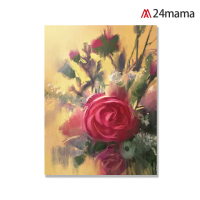 【24mama 掛畫】單聯式 油畫布 繪畫藝術 花卉 靜物 夏天 情人節 無框畫-30x40cm(美麗玫瑰花束)