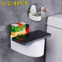 4Pcs Creative Wall Mounted Bathroom Toilet Ashtray Home Personalized Trend Living Room Bathroom Toilet with Lid High Ashtray