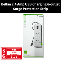 Belkin 2.4 Amp USB Charging 6-outlet Surge Protection Strip with 2M Cord BSV604sa2M Power Extension 