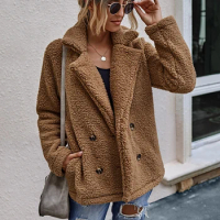 2023 Autumn Teddy Coat Women Faux Fur Coat Female Thick Warm Plush Teddy Jacket Long Sleeve Winter Coat Women