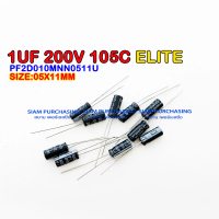 (จำนวน 10ชิ้น) 1UF 200V 105C ELITE SIZE 05X11MM. สีดำ CAPACITOR คาปาซิเตอร์ PF2D010MNN0511U