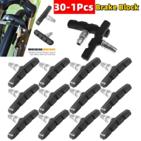 30-1Pcs Durable Bicycle Silent Brake Pads Cycling V Brake Holder Shoes Blocks Rubber 60MM Bike Parts For Mountain Folding Bikes