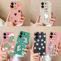 For Xiaomi Redmi Note 13 Pro Plus 4G 5G Phone Case Lovely Hand Heart Gesture Square Liquid Back Cover For Redmi Note13Pro+ Funda