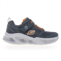 Skechers Meteor Lights [401675LCCOR] 中大童 休閒鞋 燈鞋 緩震 舒適 透氣 灰橘