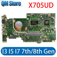 X705UD Mainboard For ASUS VivoBook X705UDR X705U Laptop Motherboard i3 i5 i7 7th 8th Gen V2G V4G DDR4 100% Work Tested