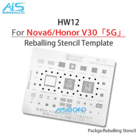 Amaoe HW12 BGA Reballing Stencil For Huawei Nova6 Glory Honor V30 5G Kirin990 Hi3690 Hi9500 CPU Planting Tin Net Repair Tools