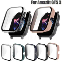 Full PC Protective Case For Xiaomi Huami Amazfit GTS 3 Smartwatch Screen Protector Cases Cover Shell +Tempered Glass Film Clear