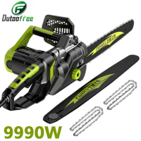 9990W Powerful Electric Chain Saw With Chain Saw 12/16 Inch Power Tool Wood Cutter Logging Electric Saw Garden Tool 220V AC