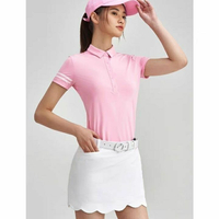 【元素運動】HONMA服裝女翻領短袖運動休閑條紋時尚polo衫