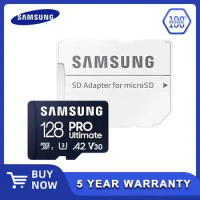 SAMSUNG Micro SD Card 128GB MicroSDXC U3 4K Flash Memory Card 256GB V30 C10 TF Card 512GB High Speed 200M/s PRO Ultimate Reader