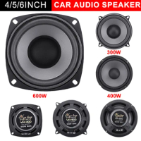 4/5/6 Inch Auto Audio Horn Universal Car Speakers 400/500/600W Black Full Range Frequency Subwoofer Speakers for Automobile Car
