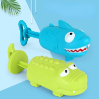 Baby Boy Bath Toy Water Gun Crocodile Shark Pull-out Water Cannon Play Toy Guns Pink Gun Water Blaster Cute and Fun